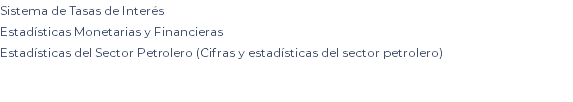 Sistema de Tasas de Interés Estadísticas Monetarias y Financieras Estadísticas del Sector Petrolero (Cifras y estadísticas del sector petrolero) 