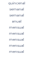 quincenal semanal semanal anual mensual mensual mensual mensual mensual 