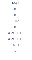 MAG BCE BCE DP BCE ARCOTEL ARCOTEL INEC SB 