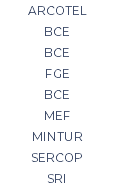 ARCOTEL BCE BCE FGE BCE MEF MINTUR SERCOP SRI