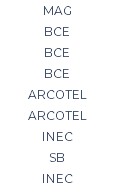 MAG BCE BCE BCE ARCOTEL ARCOTEL INEC SB INEC