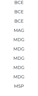 BCE BCE BCE MAG MDG MDG MDG MDG MDG MSP