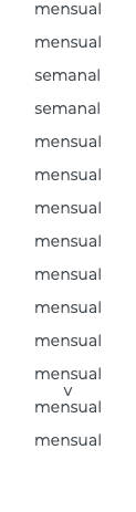 mensual mensual semanal semanal mensual mensual mensual mensual mensual mensual mensual mensual v mensual mensual 