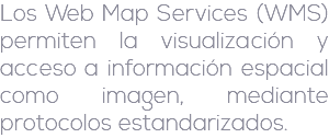 Los Web Map Services (WMS) permiten la visualización y acceso a información espacial como imagen, mediante protocolos estandarizados.