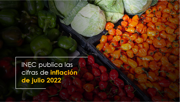 INEC publica las cifras de inflación de julio 2022