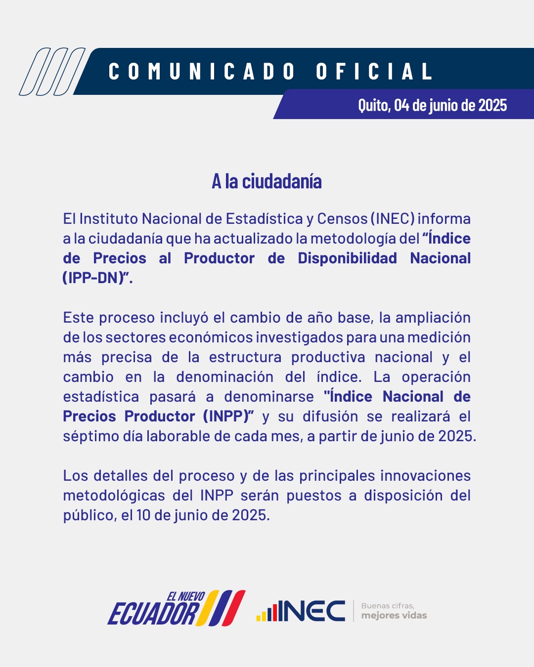 Índice Nacional de Precios Productor - INPP